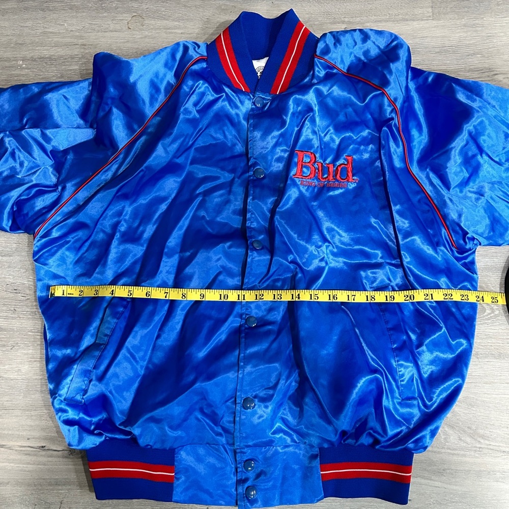 Vintage Budweiser King of Beers Made In USA Bomber Jacket runs small